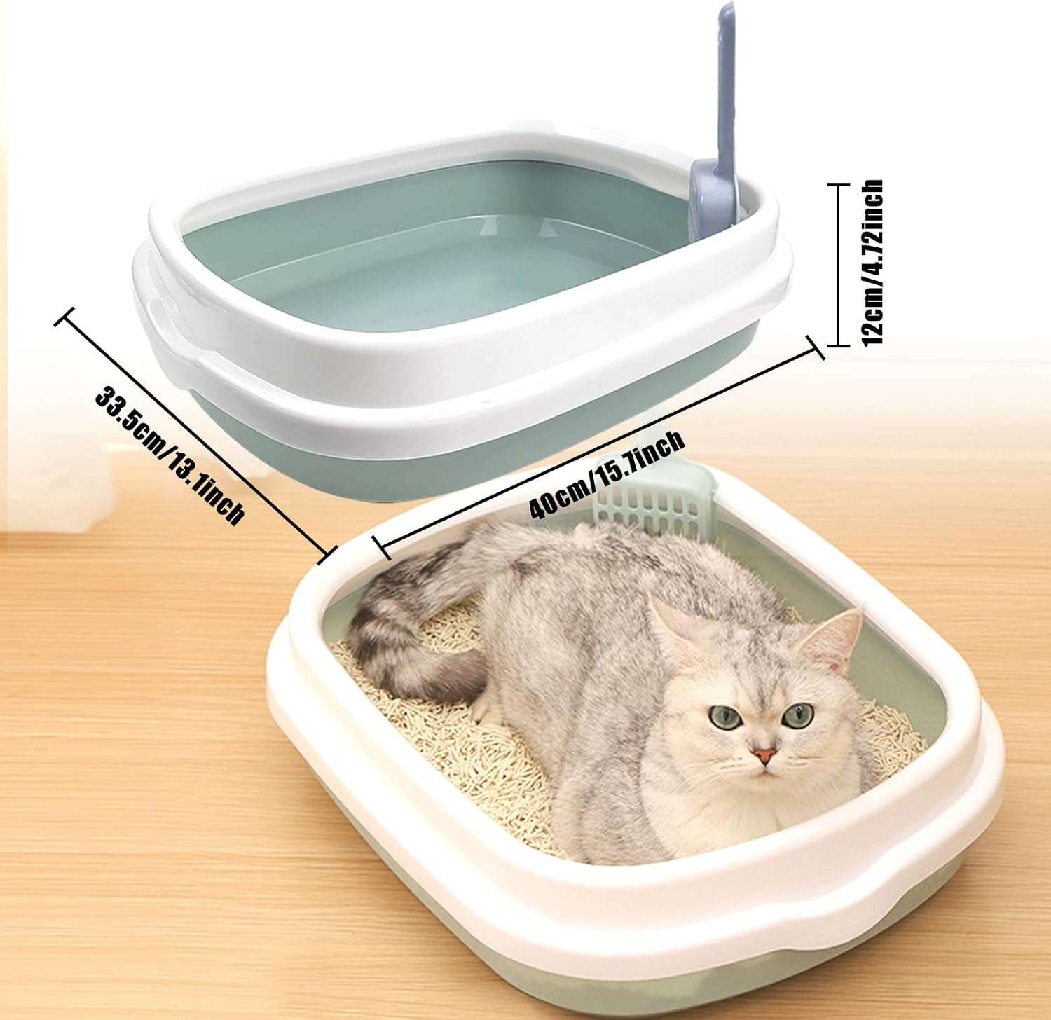 kit de inicio de 15 piezas para gatos con caja de arena, comederos automáticos, juguetes y accesorios de aseo