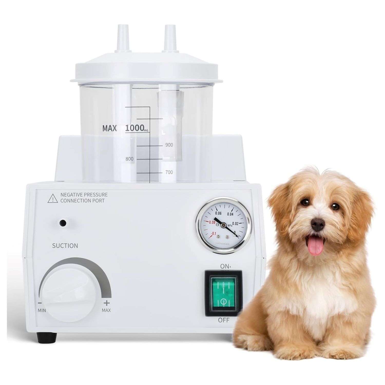 aspirador de secreciones veterinario portatil de 1 litro con presion ajustable y motor silencioso ideal para chile