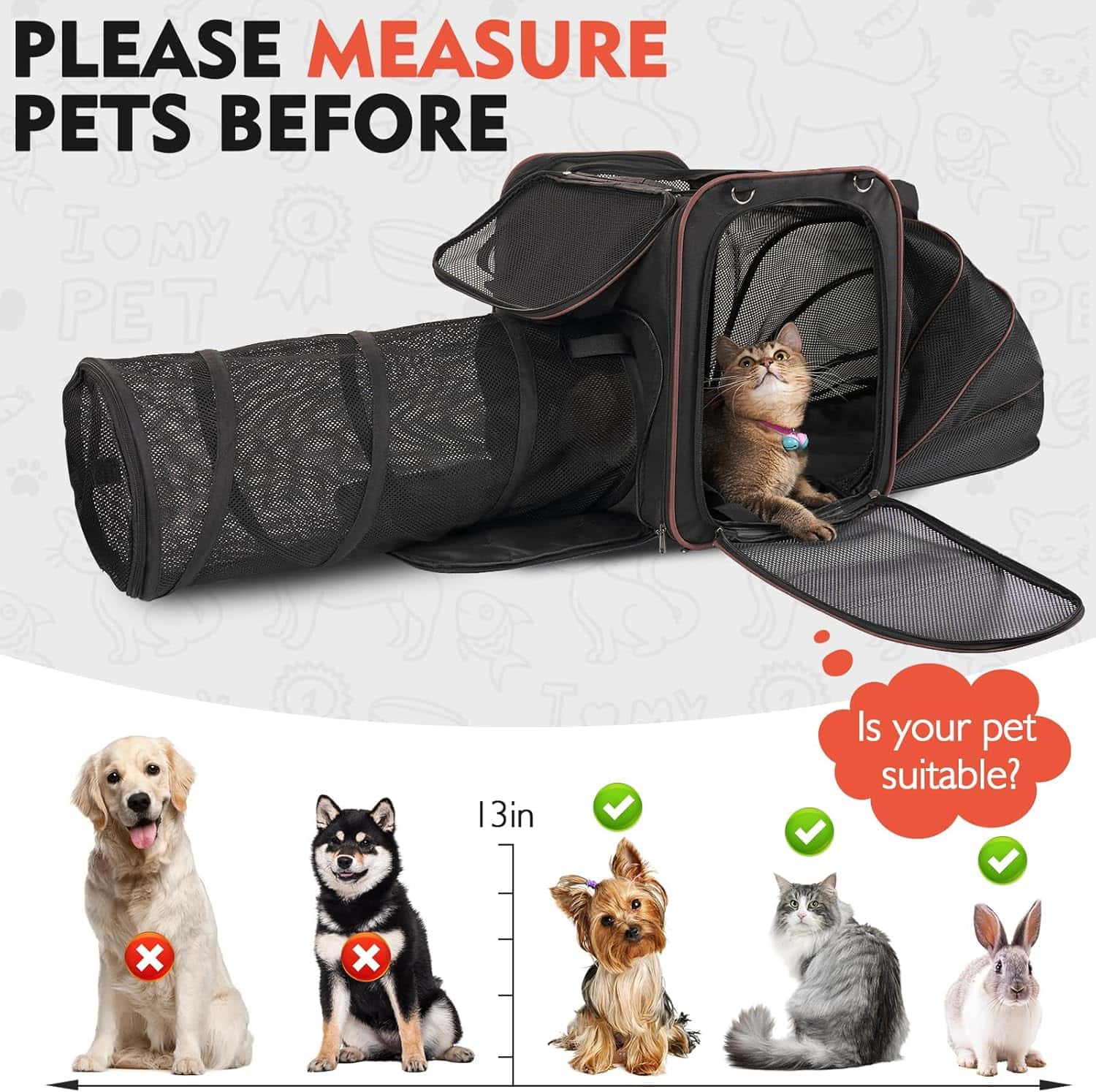 Mochila Transportadora Expandible con Arenero de Viaje para Mascotas 130x45x37 Cm - Imagen 2
