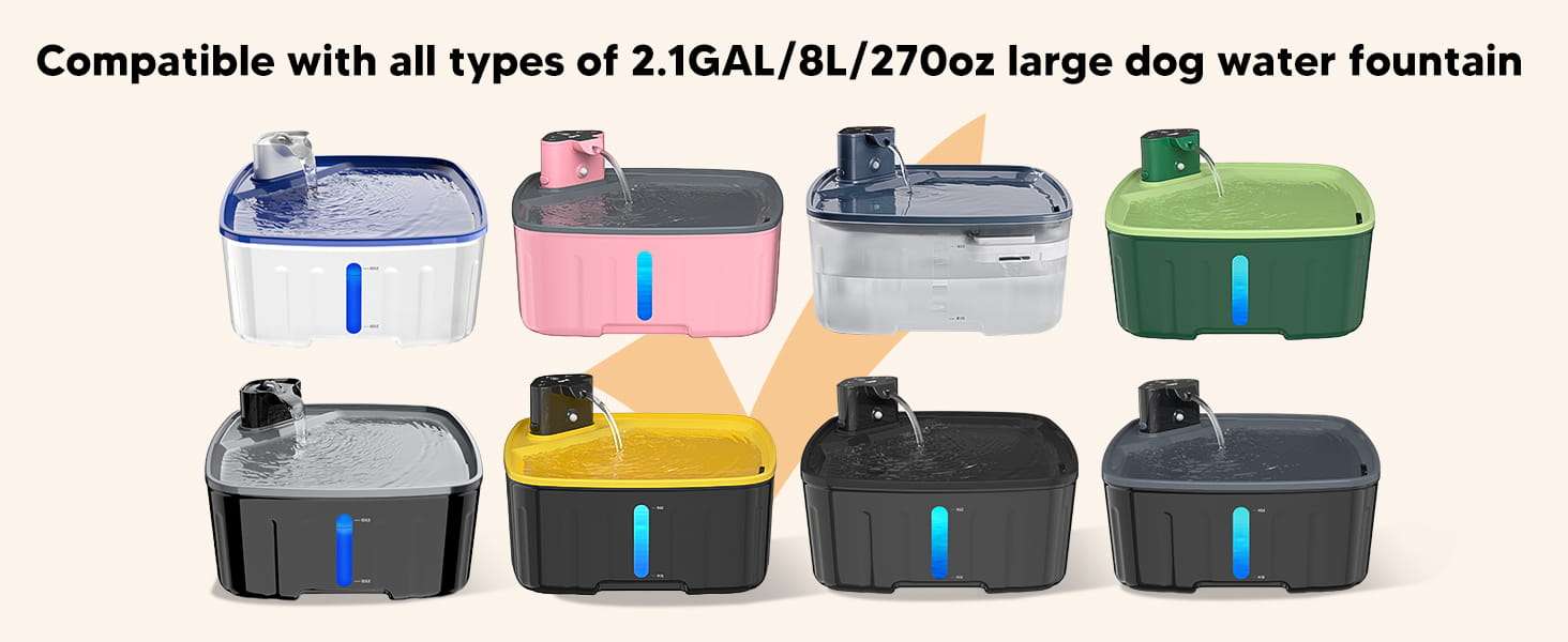 Pack de filtros de carbón activado y esponjas de repuesto para fuente de agua grande.