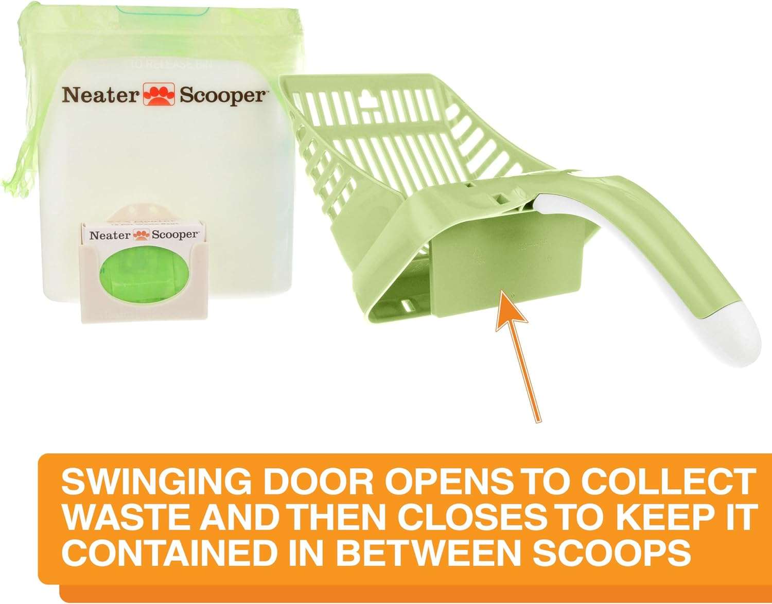 pala para arena de gatos con bolsa integrada y contenedor de almacenamiento Neater Scooper