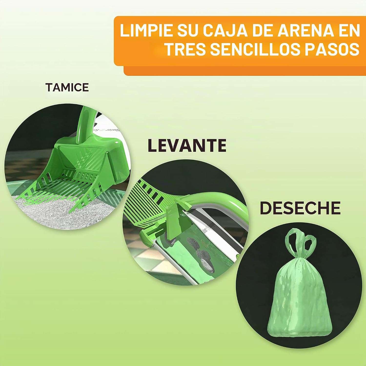 pala para arena de gatos con bolsa integrada y contenedor de almacenamiento Neater Scooper