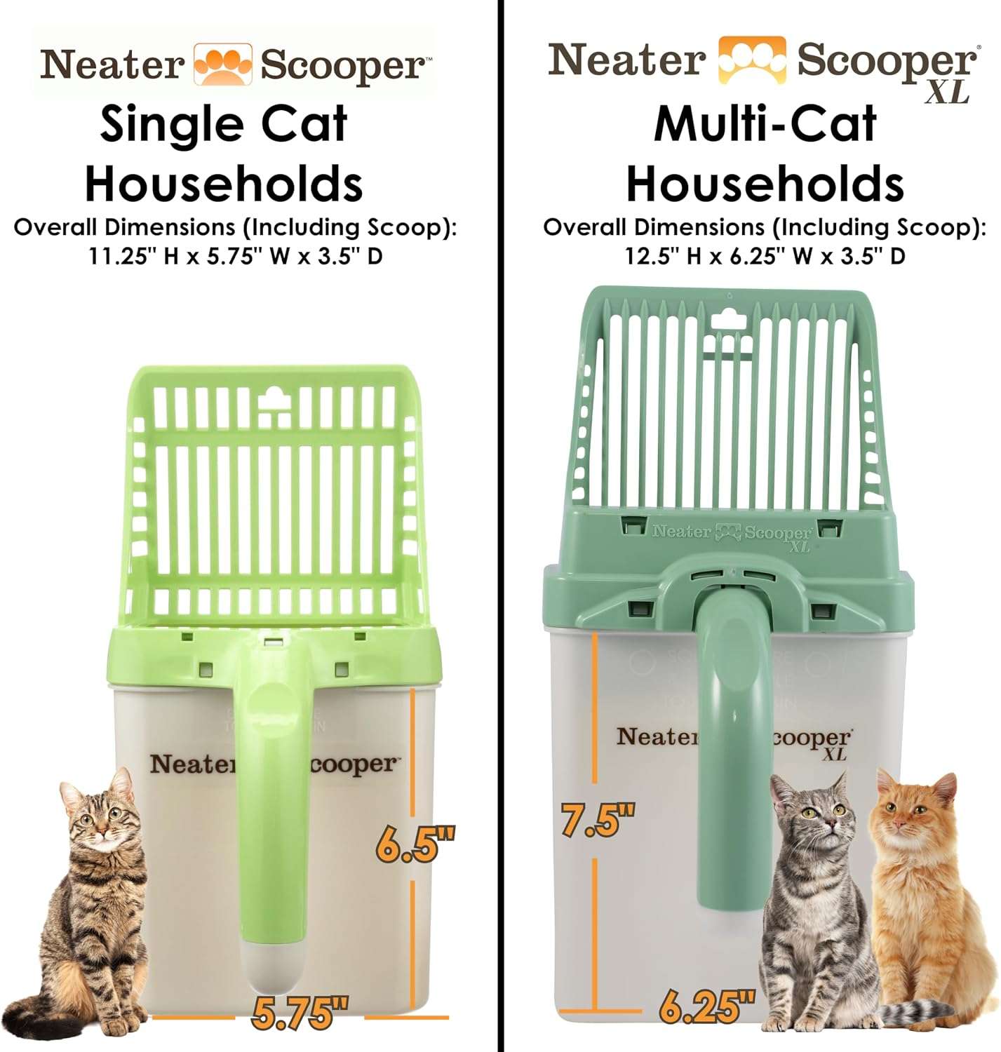 pala para arena de gatos con bolsa integrada y contenedor de almacenamiento Neater Scooper