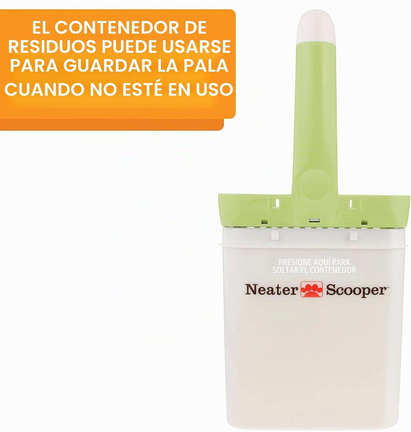 pala para arena de gatos con bolsa integrada y contenedor de almacenamiento Neater Scooper