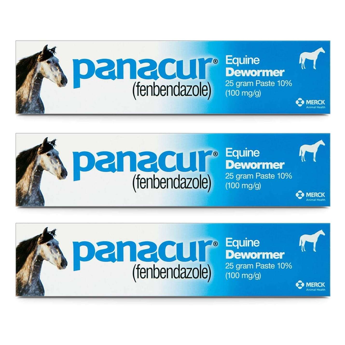 Pasta antiparasitaria Panacur 10% de fenbendazol para el control de parásitos en equinos.