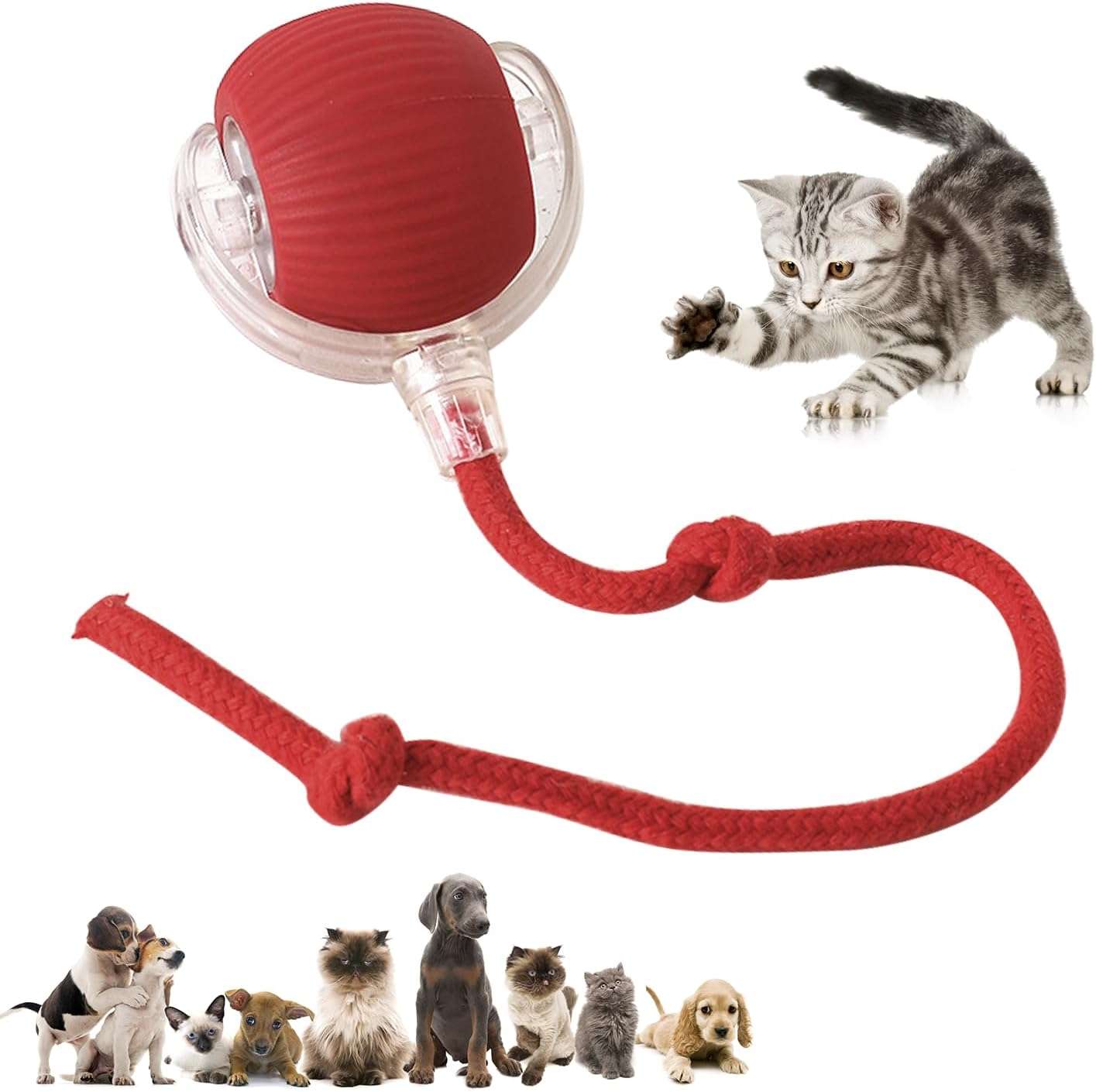 pelota interactiva inteligente con sistema antiobstáculos y tres modos de velocidad para perros y gatos Chewie Viral 360