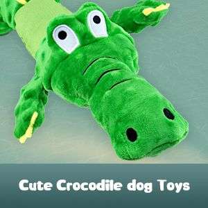 Juguete de peluche en forma de cocodrilo gigante estirable con sonido para perros grandes.