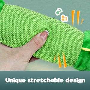 Juguete de peluche en forma de cocodrilo gigante estirable con sonido para perros grandes.