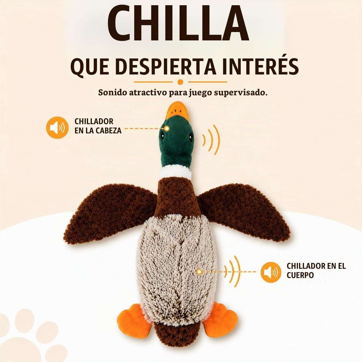 Peluche Pato Chirriante para Perros 33x27 Cm - Imagen 9