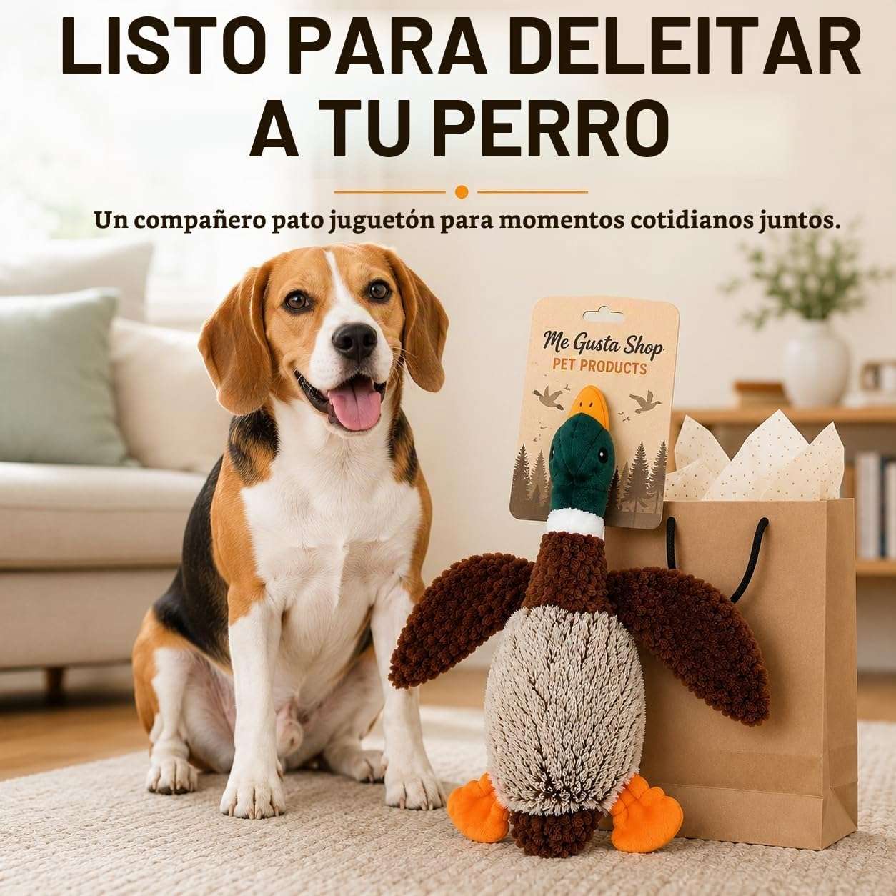 Peluche Pato Chirriante para Perros 33x27 Cm - Imagen 7