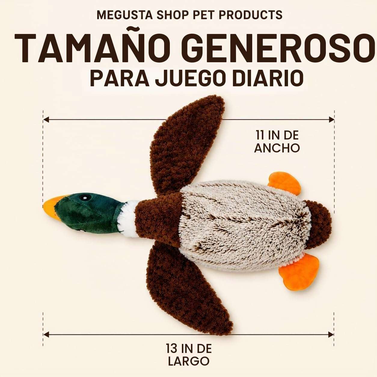Peluche Pato Chirriante para Perros 33x27 Cm - Imagen 5