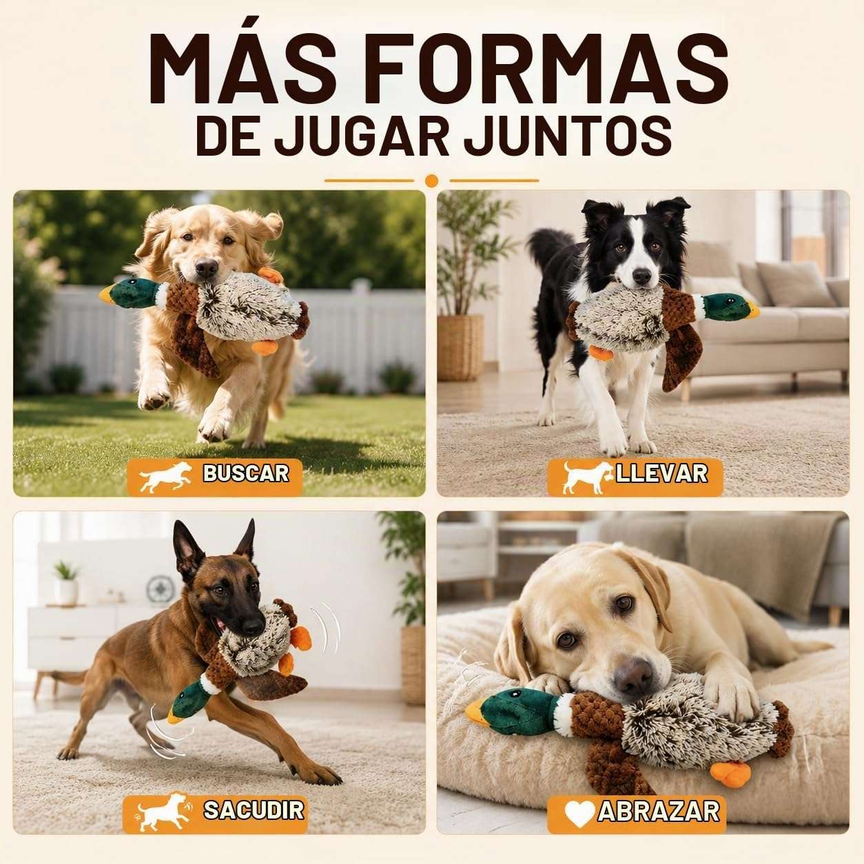 Peluche Pato Chirriante para Perros 33x27 Cm - Imagen 4