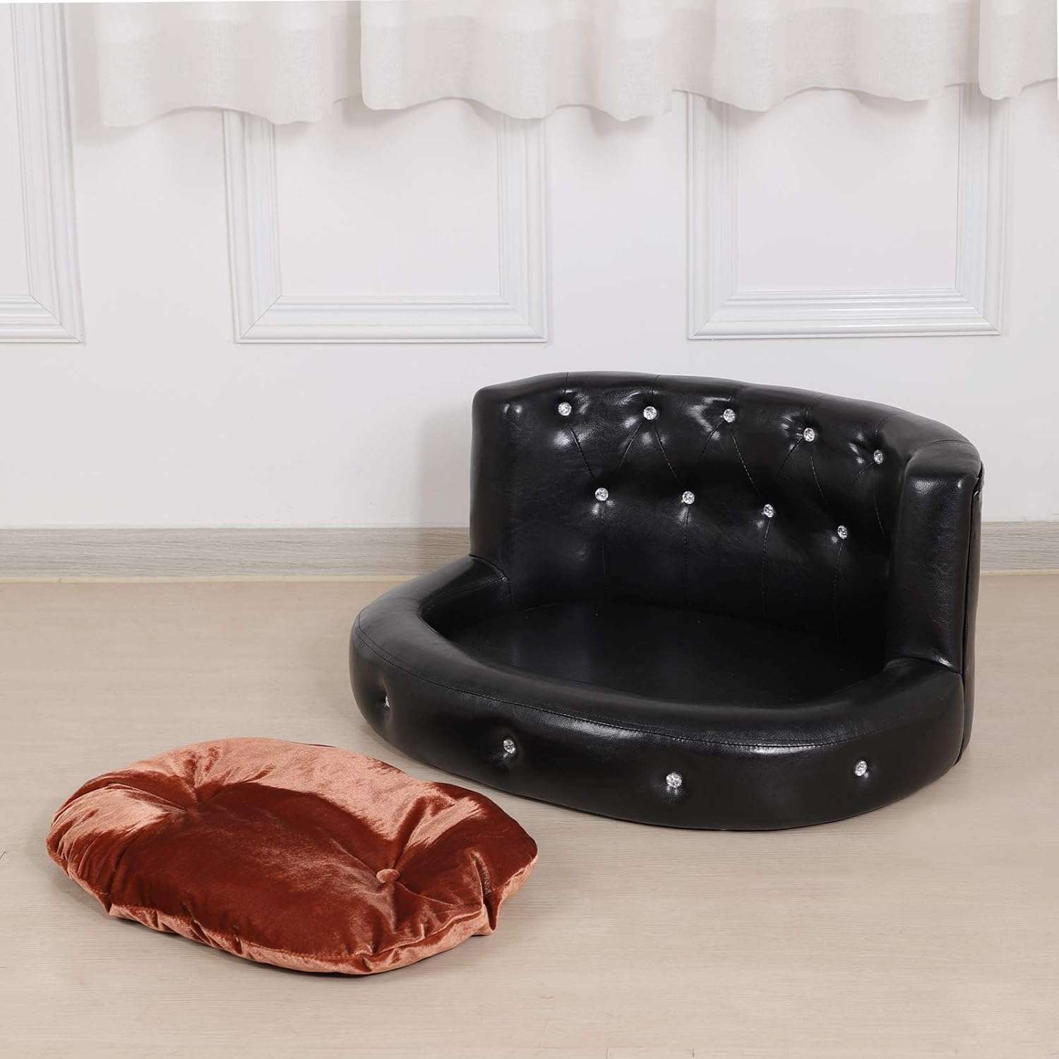 Sofá Cama Moderna con Botones de Cristal para Mascotas 70x44x33 Cm - Imagen 2