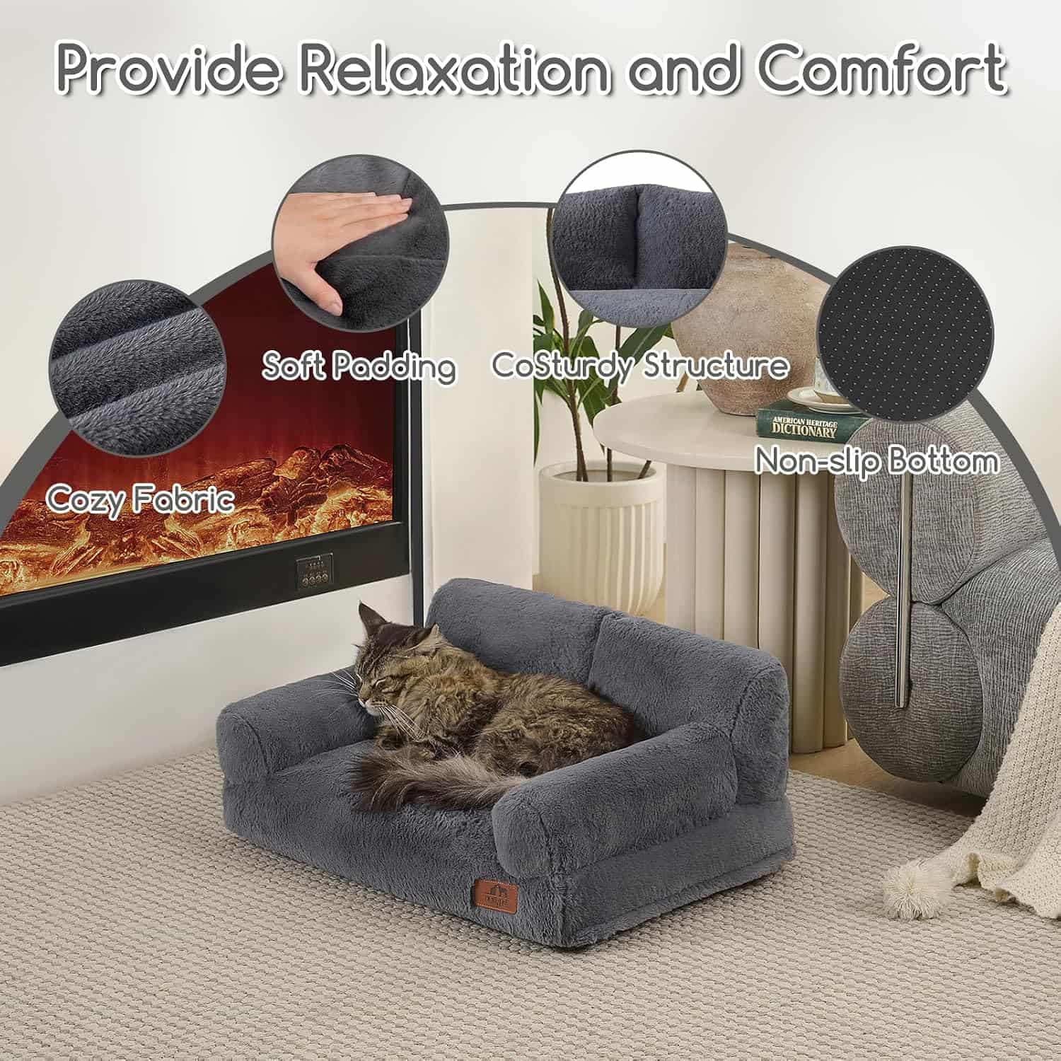Sofá Cama Suave y Relajante para Mascotas 60x45x25 Cm - Imagen 2