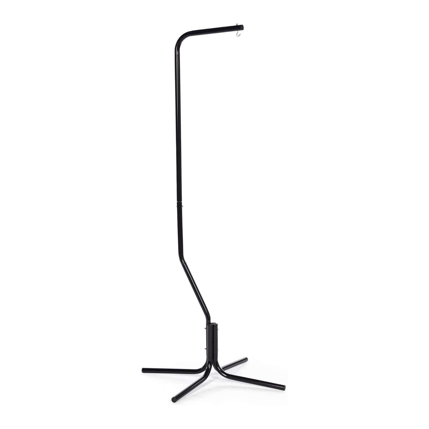 Soporte de acero negro de cuatro patas para colgar jaulas de pajaros