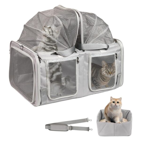 Transportador Expandible para Gatos con Arenero - 60x42x33 cm