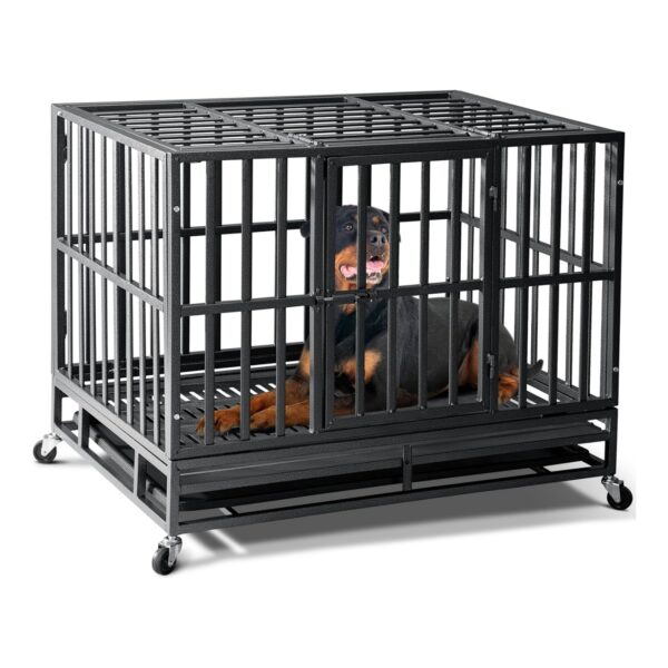 Jaula de Acero Reforzado para Perros con Ruedas - Alta Resistencia y Durabilidad - Image 8