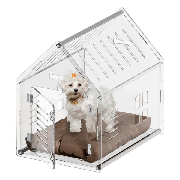 Casa de Acrílico Premium para Mascotas - Cerradura, Ventilación de 60x46x60 cm