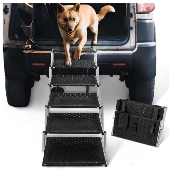 Escalera Portátil Antideslizante para Perros - Soporta hasta 90 kg (139x43x81 cm)