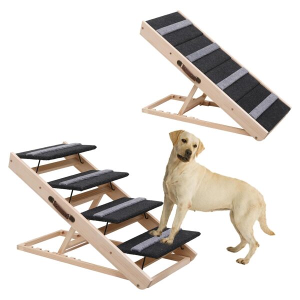 Rampa y Escalera 2 en 1 para Perros - Soporta hasta 100 kg (85x45x60 cm)