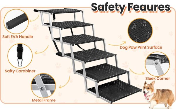 Escalera Portátil Antideslizante para Perros - Soporta hasta 90 kg (139x43x81 cm) - Image 9