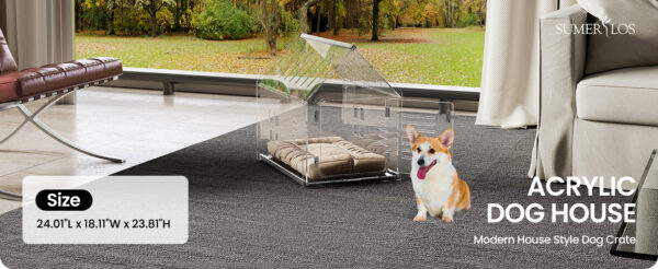 Casa de Acrílico Premium para Mascotas - Cerradura, Ventilación de 60x46x60 cm - Image 8