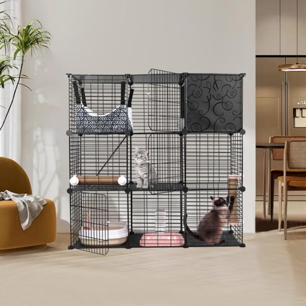 Jaula para Gatos de 3 Niveles - Con Accesorios (108x46x109 cm) - Image 9