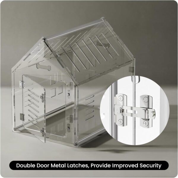 Casa de Acrílico Premium para Mascotas - Cerradura, Ventilación de 60x46x60 cm - Image 4