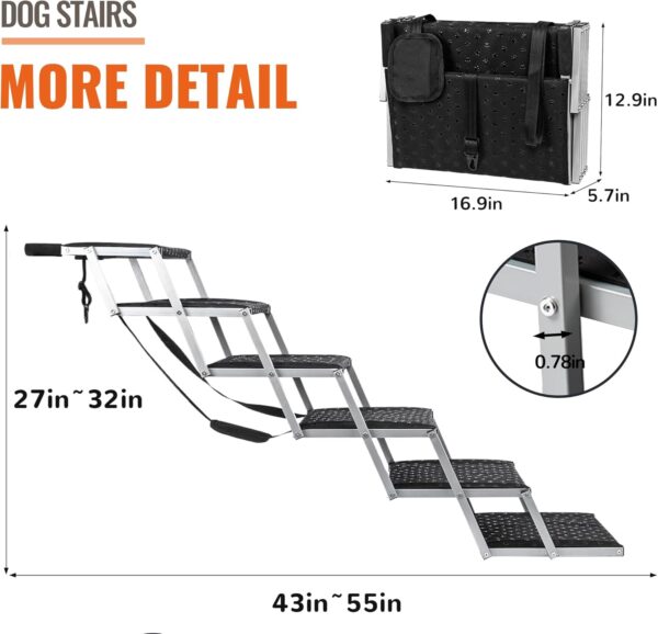 Escalera Portátil Antideslizante para Perros - Soporta hasta 90 kg (139x43x81 cm) - Image 3