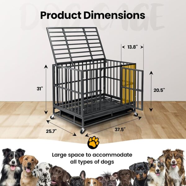 Jaula de Acero Reforzado para Perros con Ruedas - Alta Resistencia y Durabilidad - Image 10