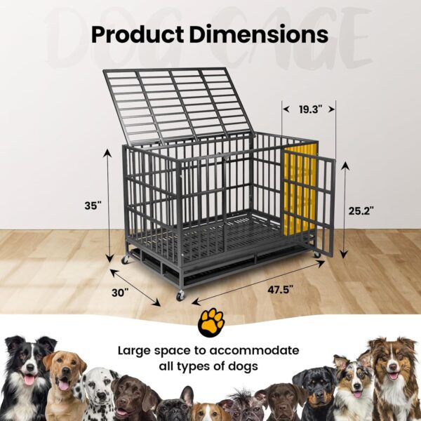 Jaula de Acero Reforzado para Perros con Ruedas - Alta Resistencia y Durabilidad - Image 9