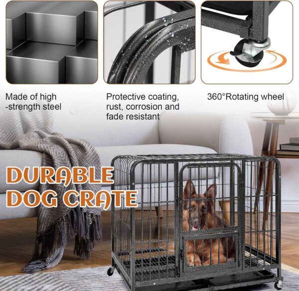 Jaula de Metal con Ruedas para Perros y Gatos - Bandeja Extraíble - Image 5