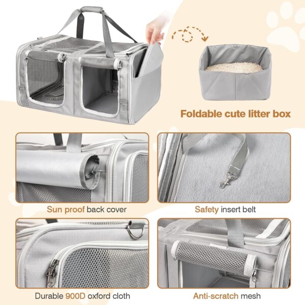 Transportador Expandible para Gatos con Arenero - 60x42x33 cm - Image 4