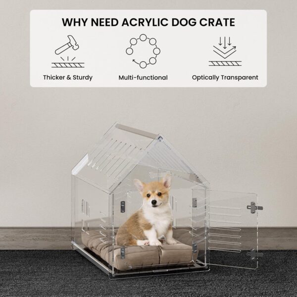 Casa de Acrílico Premium para Mascotas - Cerradura, Ventilación de 60x46x60 cm - Image 3