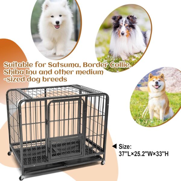Jaula de Metal con Ruedas para Perros y Gatos - Bandeja Extraíble - Image 3