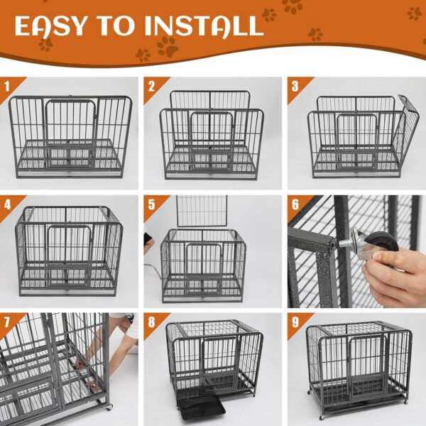 Jaula de Metal con Ruedas para Perros y Gatos - Bandeja Extraíble - Image 7