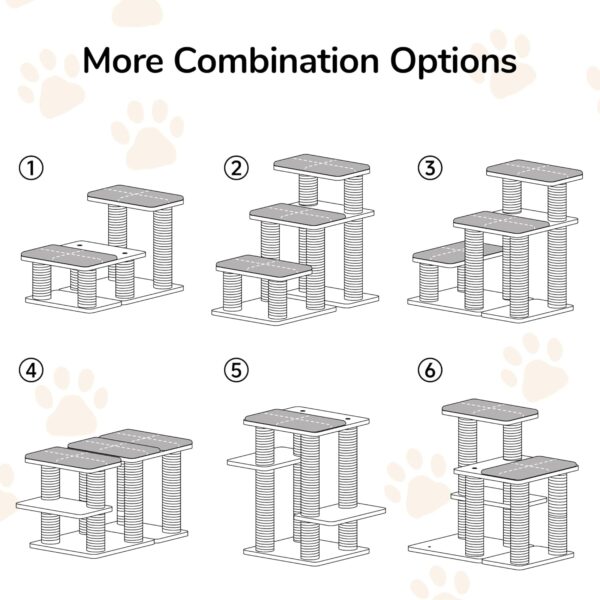 Escalera de Madera Maciza para Gatos y Perros - Con Rascador y Soporte 90 kg (55x32x51 cm) - Image 9