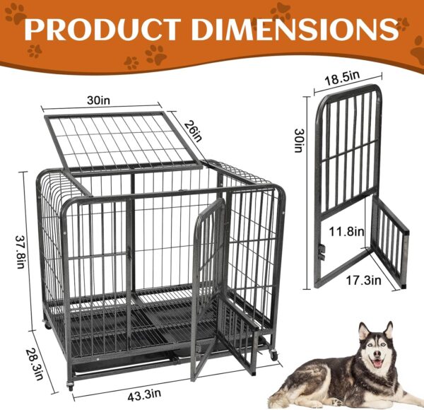 Jaula de Metal con Ruedas para Perros y Gatos - Bandeja Extraíble - Image 9