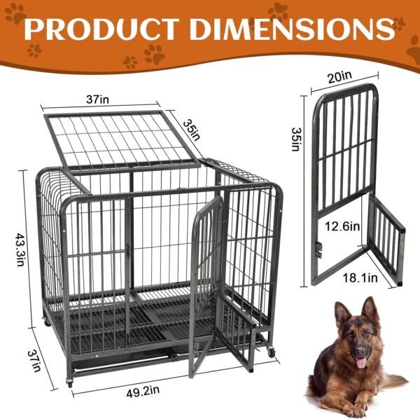 Jaula de Metal con Ruedas para Perros y Gatos - Bandeja Extraíble - Image 10