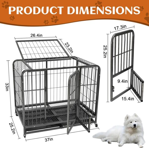 Jaula de Metal con Ruedas para Perros y Gatos - Bandeja Extraíble - Image 8