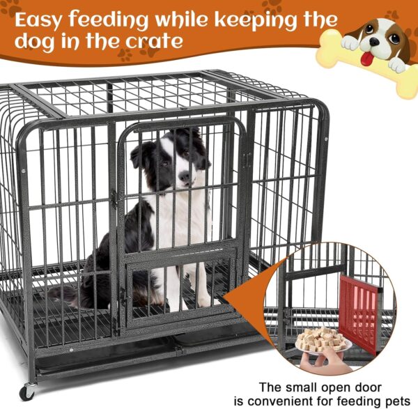 Jaula de Metal con Ruedas para Perros y Gatos - Bandeja Extraíble - Image 2