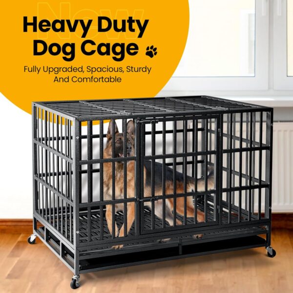 Jaula de Acero Reforzado para Perros con Ruedas - Alta Resistencia y Durabilidad - Image 6