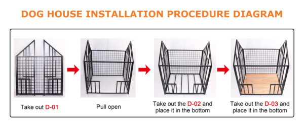 Jaula de Metal Diseño Casa para Perros - Puerta, Cerradura y Techo Removible (104x84x69 cm) - Image 11