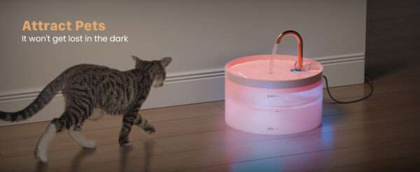 Fuente de agua para mascotas 2L con grifo. Bebedero con chorro de agua, ideal para perros y gatos que prefieren beber directamente del grifo.