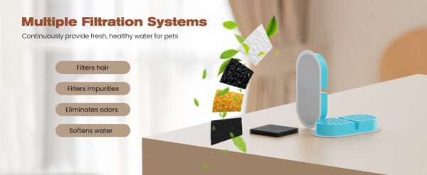 Fuente de agua inalámbrica de acero inoxidable 3.2L para perros y gatos. Bebedero automático recargable, higiénico y moderno.