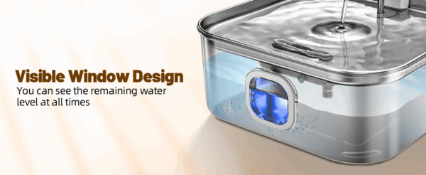 Fuente de agua para mascotas de 12 L, acero inoxidable. Bebedero súper silencioso con luz LED indicadora de nivel de agua, ideal para perros grandes y varios gatos.