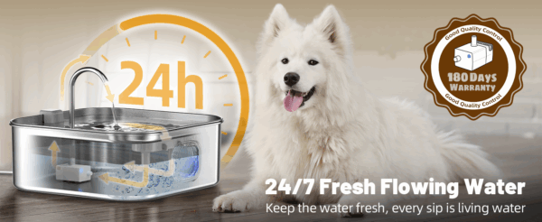 Fuente de agua para mascotas de 12 L, acero inoxidable. Bebedero súper silencioso con luz LED indicadora de nivel de agua, ideal para perros grandes y varios gatos.