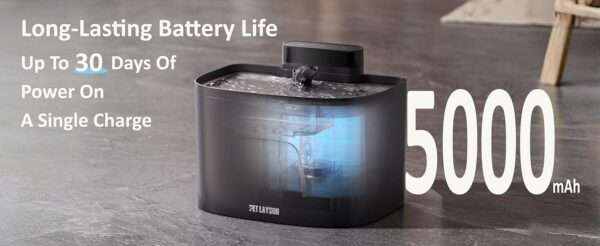 Fuente de agua inalámbrica 3.6L para mascotas. Bebedero recargable con control por aplicación móvil, ideal para monitorear y gestionar la hidratación de perros y gatos.