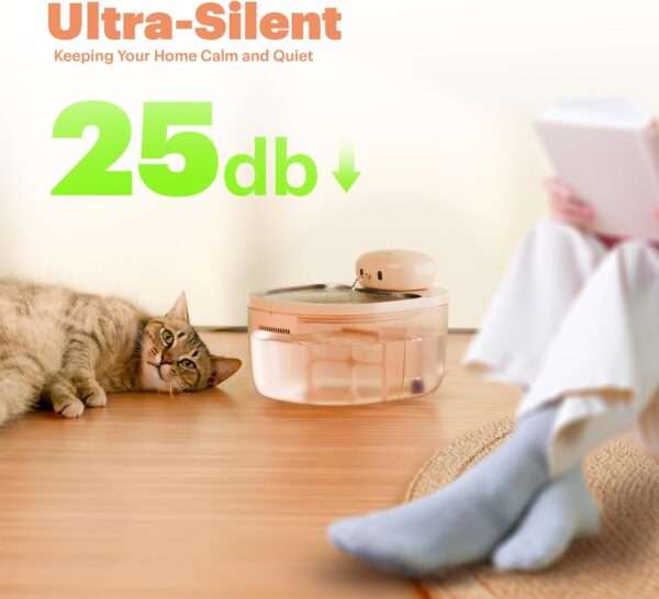 Fuente de agua inalámbrica para mascotas 3L. Bebedero con sensor de movimiento y bandeja de acero inoxidable, ideal para perros y gatos.