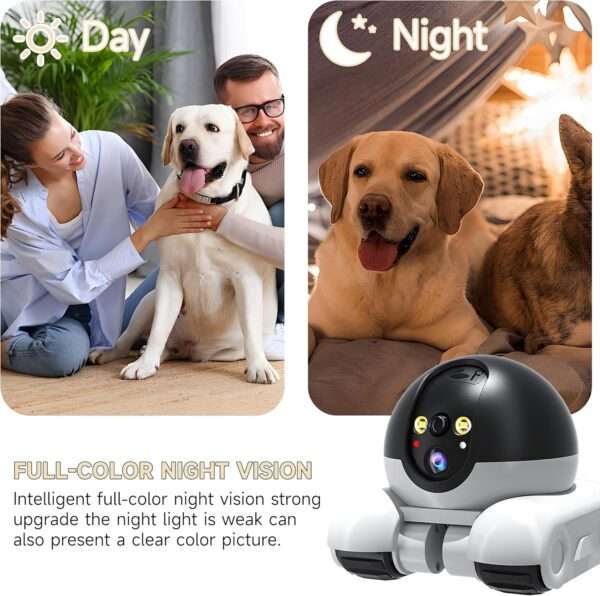 Cámara robot móvil 1080P para el hogar, monitor Wi-Fi para bebés, perros y gatos.